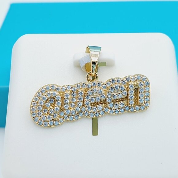 "14K Gold Plated 925 Silver Queen CZ Beautiful Pendant for Women, 1USPAR… - Picture 1 of 11